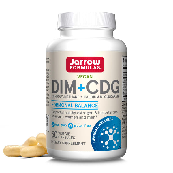 Jarrow Formulas® DIM + CDG, Dietary Supplement, Liver Detox Support for Healthy Hormone Regulation and General Wellness, 30 Veggie Capsules, Up to a 30 Day Supply