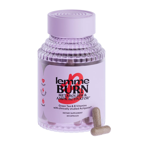Lemme Burn - Metabolism, Belly Fat Burning + Ampk Activating Supplement For Men & Women W/Clinically Studied Actiponin Gynostemma, Green Tea Extract, Vitamins B6 & B12 - Vegan, Gluten Free, 60 Count