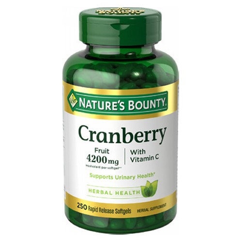 Nature's Bounty Nature's Bounty Cranberry 4200 mg With Vitamin C Herbal Supplement Softgels 250 Softgels