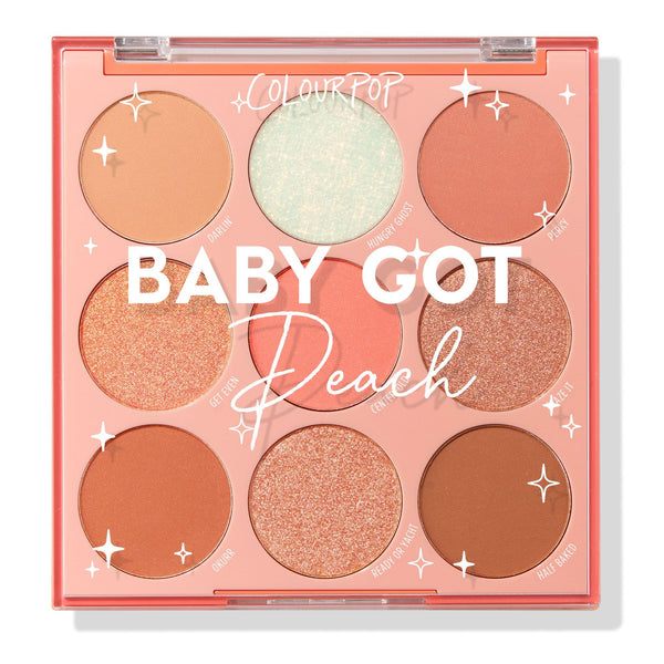 ColourPop Baby Got Peach Eyeshadow Palette - Orange & Coral Shadows with Metallic, Matte and Glitter Finishes - High-Pigment Eye Makeup with a Long-Wearing Formula (0.3 oz)