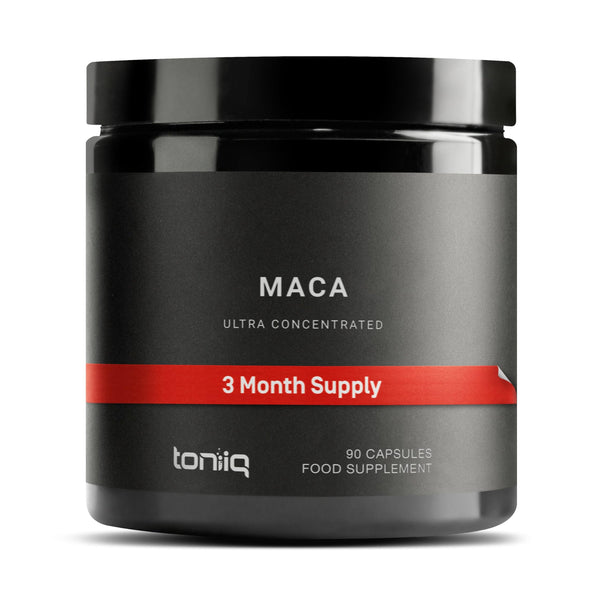 Toniiq 10,000mg 20x Concentrated Extract - Single Origin Wildcrafted Maca Root Capsules - Ultra High Strength - Highly Purified Peruvian Maca Root Powder - Black, Red and Yellow Maca Complex