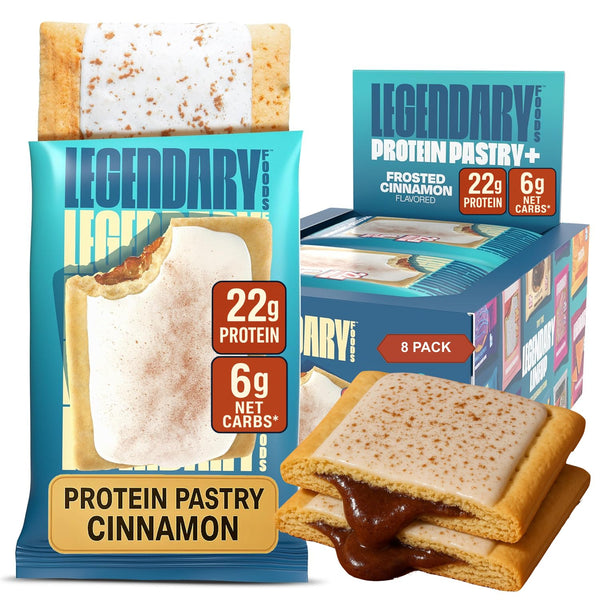 Legendary Foods 22g Protein Pastry - High Protein Breakfast & Meal Replacement Bar - Keto Friendly, Gluten Free, Diabetic Friendly Low Carb Snacks