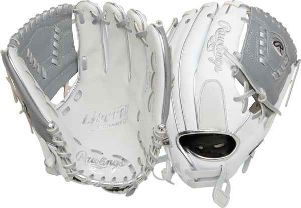 Rawlings | LIBERTY ADVANCED Fastpitch Softball Glove | Right Hand Throw | 12" - Laced One-Piece Web | White/White Speedshell