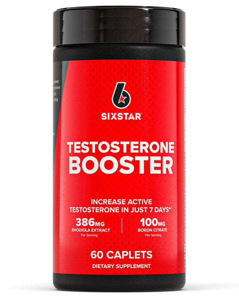 Six Star Nutrition Testosterone Booster for Men with Rhodiola Extract and Boron Citrate - Male Gym Workout Supplements for Muscle Growth, Stamina & Energy - 60 Pills