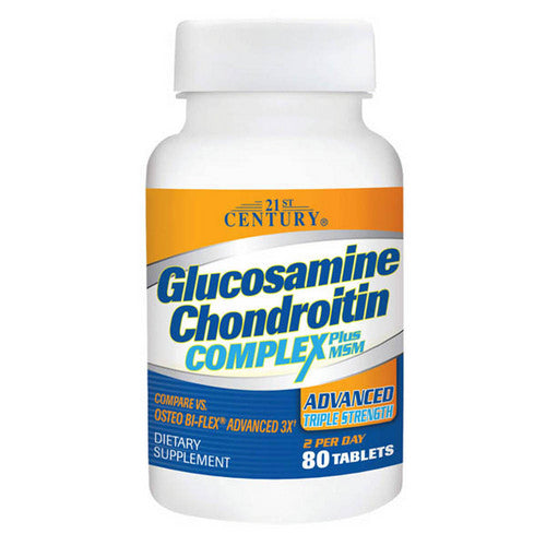21st Century 21st Century Glucosamine Chondroitin Complex Plus MSM Tablets Advanced Triple Strength 80 Tabs