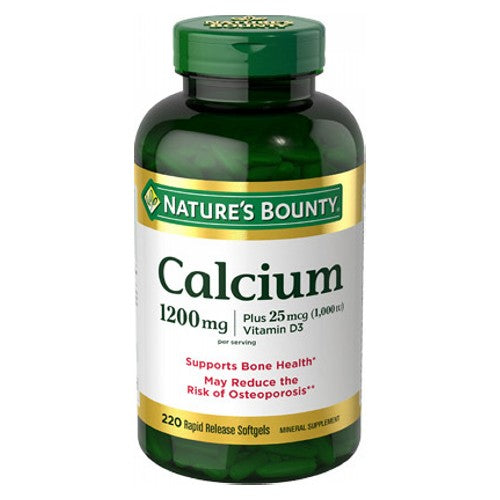 Nature's Bounty Nature's Bounty Calcium 1200 mg Plus Vitamin D3 Mineral Supplement Softgels 220 Softgels