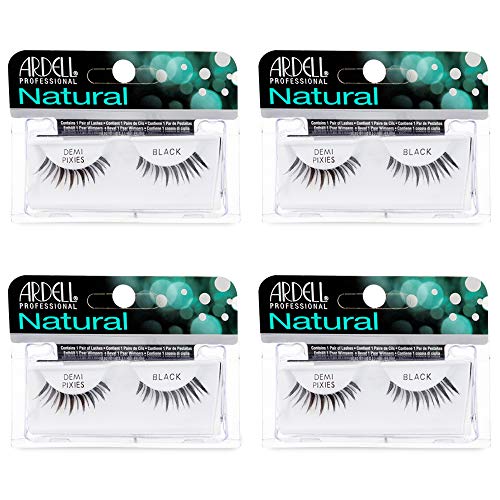 Image 1 of Default Title for the product Ardell Natural Lashes Demi Pixies Black - Wispy False Eyelashes, Reusable Strip, 4 Pack