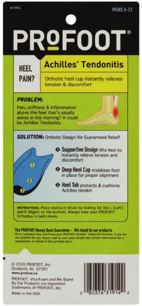 Thumbnail for Image 7 of PROFOOT Achilles Tendonitis Orthotic Heel Cup for Men (Sizes 8-13) - 1 Pair