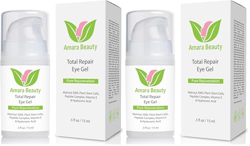 Image 2 of 0.5 Fl Oz (Pack of 2) for the product Amara Beauty Eye Cream Gel for Dark Circles and Puffiness with Peptides & Hyaluronic Acid, 0.5 fl. oz.