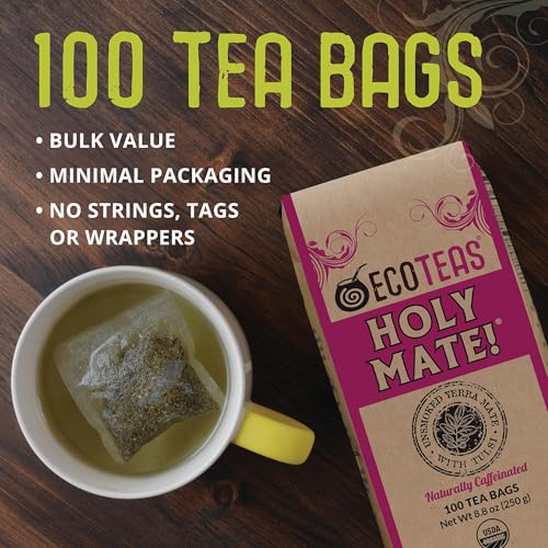 Image 5 of ECOTEAS Organic Unsmoked Yerba Mate Pure Loose Leaf Tea & Holy Mate! Tea Bags