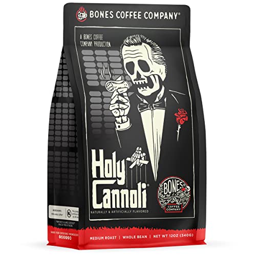 Image 1 of Default Title for the product Bones Coffee Company Holy Cannoli Baked Cannoli Flavored Coffee Medium Roast Low Acid Arabica Beans Ground 12 Oz