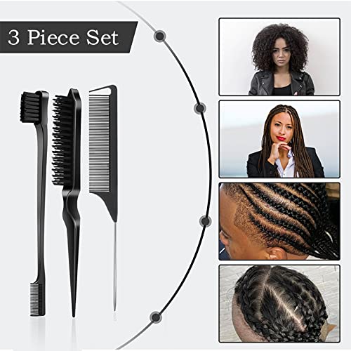 Image 3 of SWEET VIEW 3Pcs Slick Back Hair Brush