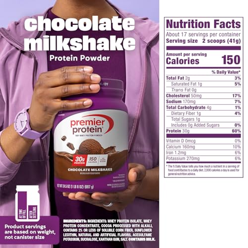 Image 5 of Premier Protein 30g High Protein Powder, 100% Whey, Chocolate, 17 Servings