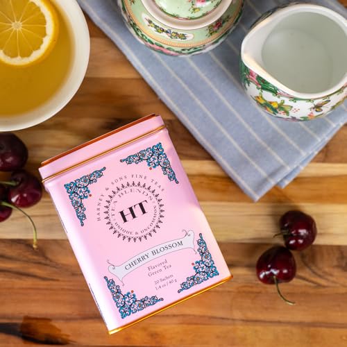 Image 7 of Harney & Sons HT Cherry Blossom Green Tea, 20 Sachets in Tin