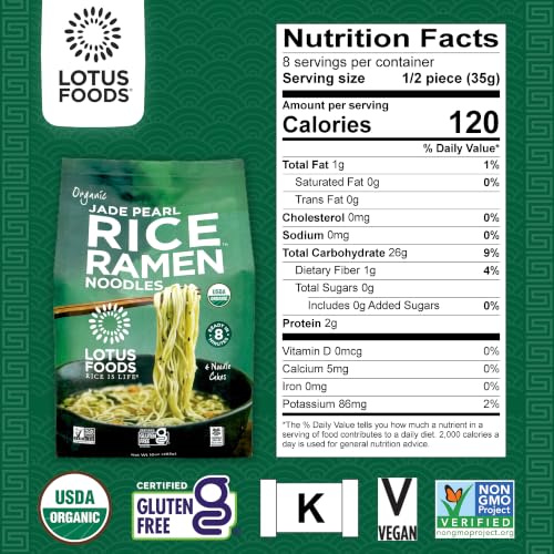 Image 2 of Lotus Foods Jade Pearl Organic Rice Ramen, Non GMO - 10 Oz Bags (Pack of 6)