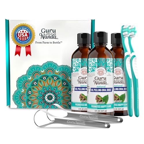 Image 1 of 8 Fl Oz (Pack of 3) / 3 Pack for the product GuruNanda Oil Pulling Mouthwash with Vitamins
