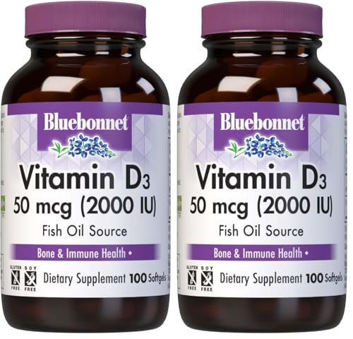 Image 1 of Default Title for the product BlueBonnet Nutrition Vitamin D3 2000 IU, 100 Vegetable Capsules