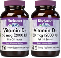 Thumbnail for Image 1 of Default Title for the product BlueBonnet Nutrition Vitamin D3 2000 IU, 100 Vegetable Capsules