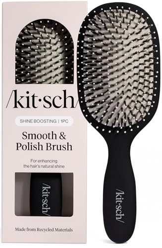 Image 1 of Black for the product Kitsch Smooth & Polish Hair Brushes For Women and Men