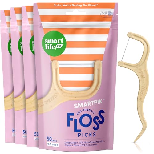 Image 1 of 1 Count (Pack of 200) for the product SmartLifeco Eco-Friendly Dental Floss Picks