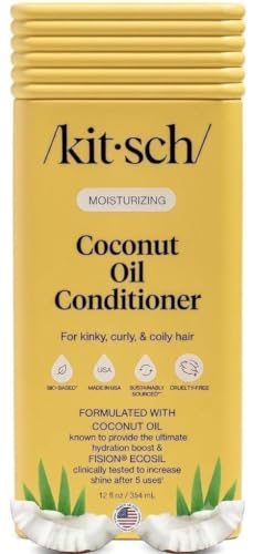 Image 1 of 12 Fl Oz (Pack of 1) for the product Kitsch Coconut Oil Hair Conditioner for Women & Men – 12 oz