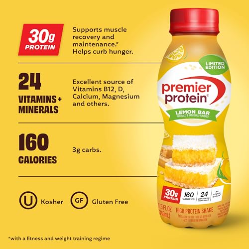 Image 2 of Premier Protein LIMITED EDITION 30g Shake, Lemon Bar, 12 Pack