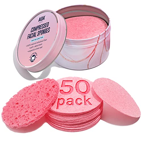 Image 1 of Pink / 1 Count (Pack of 50) for the product AOA Studio Compressed Facial Sponges