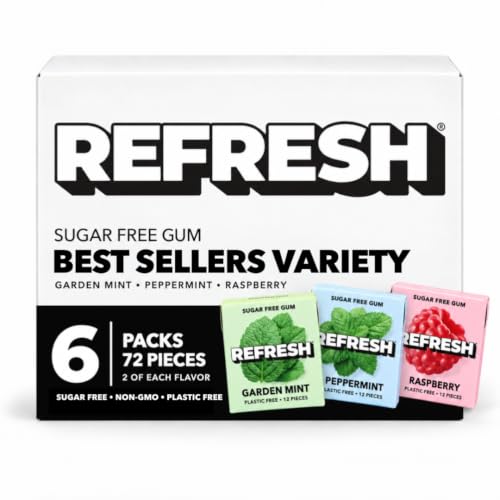 Image 9 of Best Sellers Variety Pack for the product Refresh Gum Natural Sugar-Free Xylitol Chewing Gum
