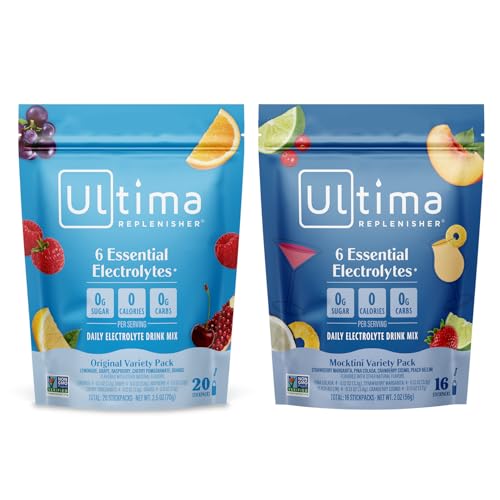 Image 1 of Default Title for the product Ultima Replenisher Daily Electrolyte Powder Drink Mix ? Sugar Free ? Mocktini Variety and Original Variety, 36 Stickpacks