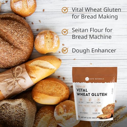 Image 3 of Kate Naturals Vital Wheat Gluten for Bread Making, Baking & Seitan, 12oz
