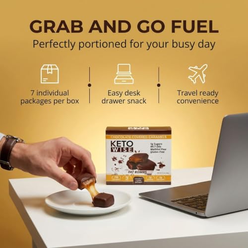 Image 5 of Keto Wise Fat Bombs Chocolate Covered Caramels, Pack of 7