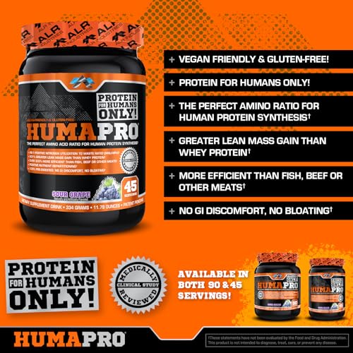 Image 4 of ALR Industries Humapro Vegan EAA Formula Sour Grape 45 Servings