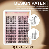 Thumbnail for Image 6 of EYDEVRO Manga Lash Clusters Wispy Eyelash Clusters Natural Cat Eye Lashes