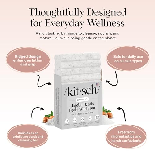 Image 4 of Kitsch Jojoba Beads Exfoliating Body Wash Bar w/Shea Butter & Aloe – 4 oz