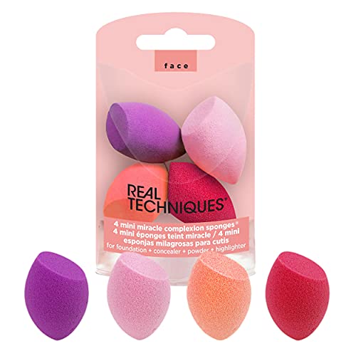 Image 1 of Default Title for the product Real Techniques Mini Miracle Complexion Sponge Makeup Blender, Beauty Sponges, 2 Packs of 4, 8 Count Total