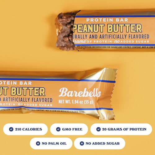 Image 5 of BAREBELLS Protein Bars Peanut Butter - 24 Bars (2 Packs of 12)