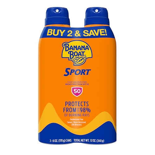 Image 1 of Default Title for the product Banana Boat Sport SPF 50 Sunscreen Spray, 6 oz (2 Pack)