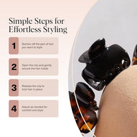 Thumbnail for Image 7 of Kitsch Small Hair Clips for Women - Black & Tortoise, 6 Pcs