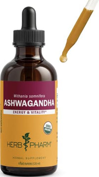 Thumbnail for Image 1 of Default Title for the product Herb Pharm Organic Ashwagandha Liquid Extract 4 oz
