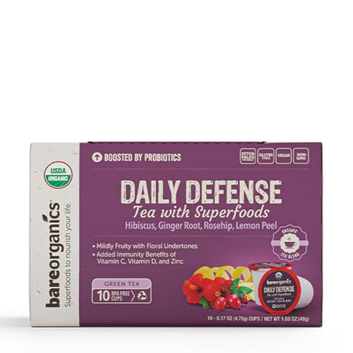 Image 3 of BareOrganics Daily Defence Tea Organic Tea Pods for Keurig 10ct