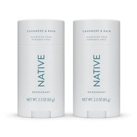 Thumbnail for Image 1 of Default Title for the product Native Deodorant Contains Naturally Derived Ingredients, 72 Hour Odor Control, Aluminum Free, Cashmere & Rain Scent 2.3 oz (Pack of 2)