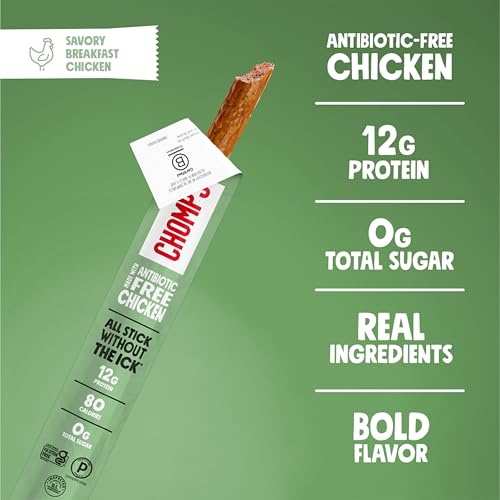 Image 3 of Chomps Savory Breakfast Chicken Protein Snack Stick 24ct