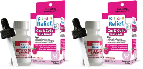 Image 2 of 0.85 Fl Oz (Pack of 2) for the product Kids Relief Gas & Colic, Raspberry Flavor, for Children 0-9, 25mL