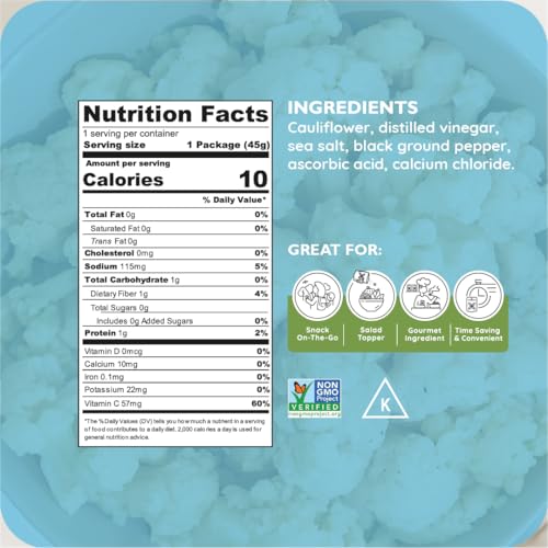Image 2 of Poshi Marinated Cauliflower Snack Packs, Salt & Black Pepper, 10 x 1.58 oz