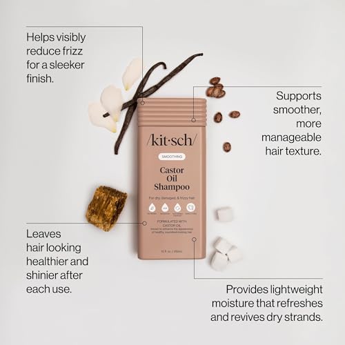 Image 2 of Kitsch Smoothing Castor Oil Shampoo for Women & Men – Made in USA – 12.3 oz