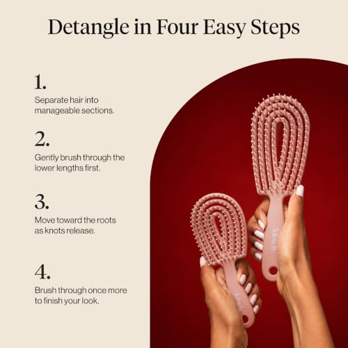Image 7 of Kitsch Flexi Flow Duo Detangler Brush, Hair Brushes For Women - Terracotta