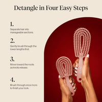 Thumbnail for Image 7 of Kitsch Flexi Flow Duo Detangler Brush, Hair Brushes For Women - Terracotta