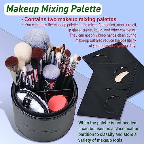 Image 6 of Bueart Design 34Pcs PRO Makeup Brushes Set Real Goat Hair Horse (Black)