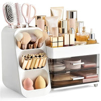 Thumbnail for Image 3 of White / Large for the product HBlife Makeup Organizer with Brush Holder