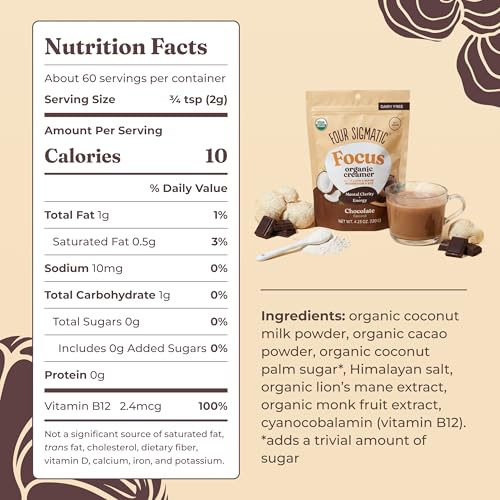 Image 2 of Four Sigmatic Focus Chocolate Coffee Creamer 4.23 oz